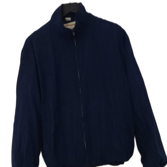 Norm Thompson Navy Blue Faux Suede Golf Jacket / Spring Jacket Size Medium - Picture 1 of 10